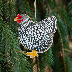 wyanadotte chicken christmas ornament