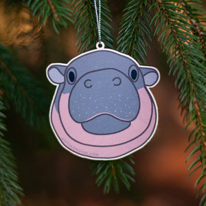 moo deng christmas tree ornament