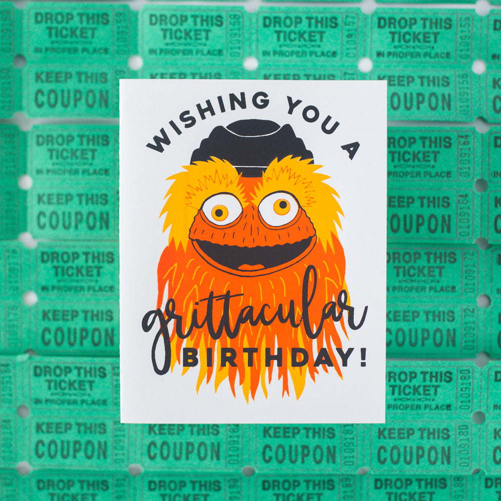 Gritty mascot, Flyers fan, funny Philly birthday card, Philadelphia  birthday card